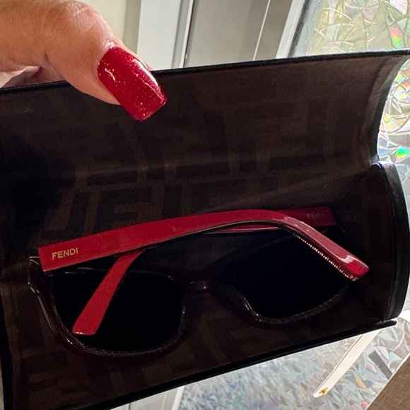 Fendi Red Sunglasses with original COA card & case main image 11